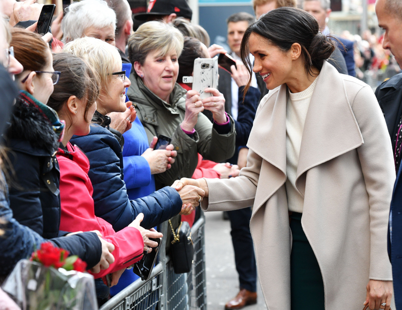 Markle on a walkabout in Belfast, Northern Ireland.
